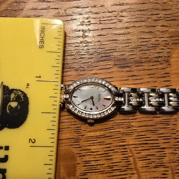 Women's CITIZEN ECHO DRIVE OPALESCENT WATCH SILVER & GOLD w RHINESTONES - Picture 14 of 16